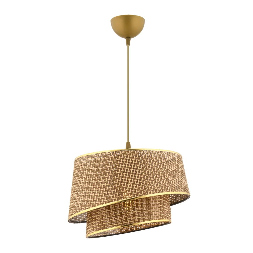 Hängande lampa BARETTE 1xE27/60W/230V brun/guld