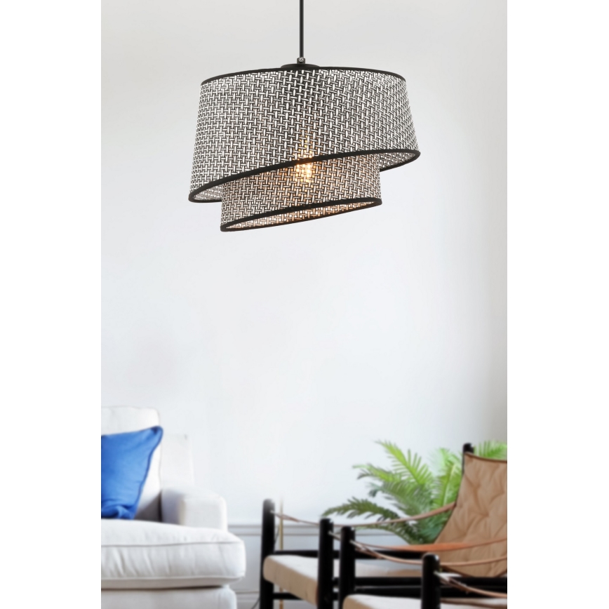 Hängande lampa BARETTE 1xE27/60W/230V grå/svart