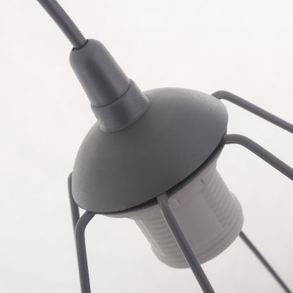 Hängande lampa BASKET 1xE27/60W/230V grå
