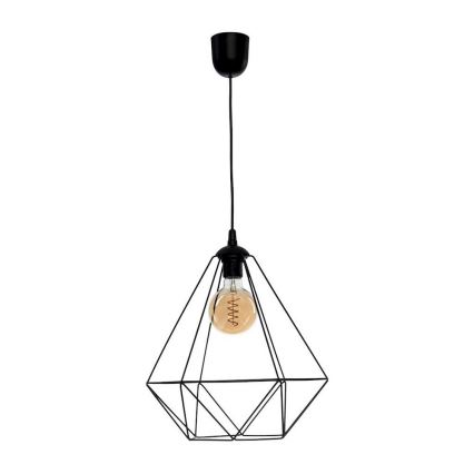 Hängande lampa BASKET 1xE27/60W/230V svart