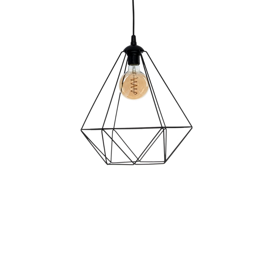 Hängande lampa BASKET 1xE27/60W/230V svart