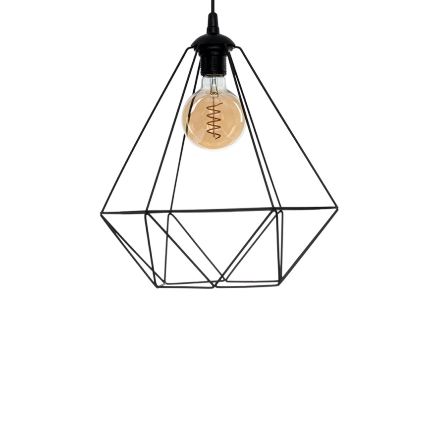 Hängande lampa BASKET 1xE27/60W/230V svart