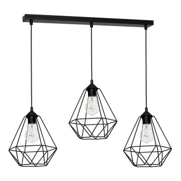 Hängande lampa BASKET 3xE27/60W/230V svart