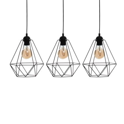 Hängande lampa BASKET 3xE27/60W/230V svart