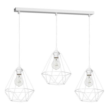 Hängande lampa  BASKET 3xE27/60W/230V vit 
