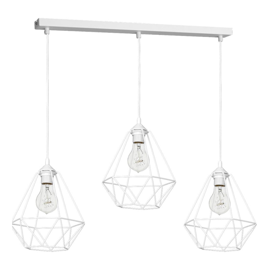 Hängande lampa  BASKET 3xE27/60W/230V vit 