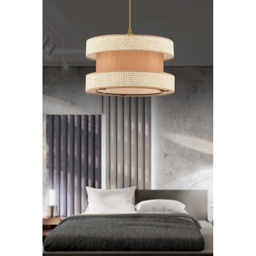 Hängande lampa HALO 1xE27/60W/230V beige/creme