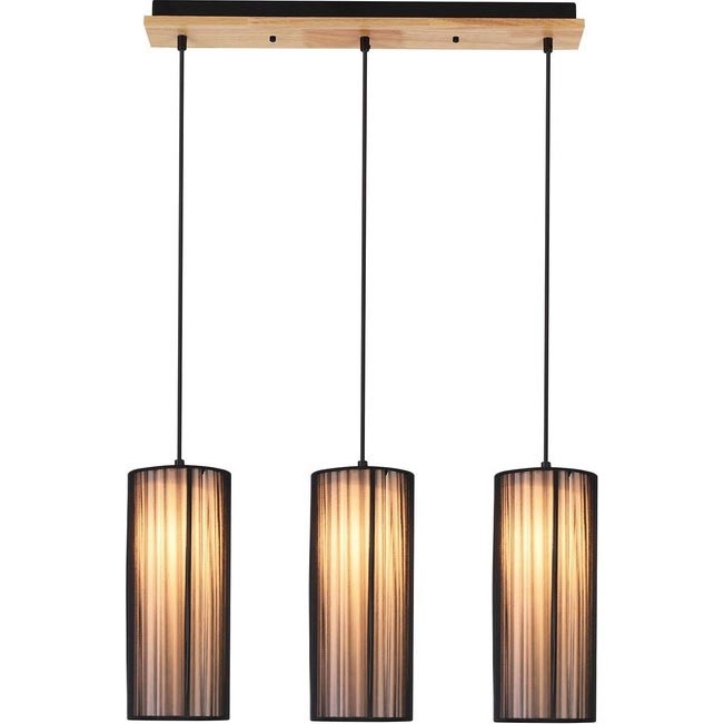 Hängande lampa KIOTO 3xE27/40W/230V svart/bok