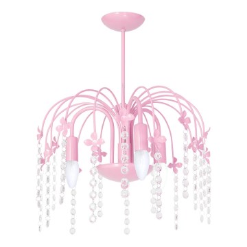 Hängande lampa KROPELKA 3xE14/60W/230V rosa