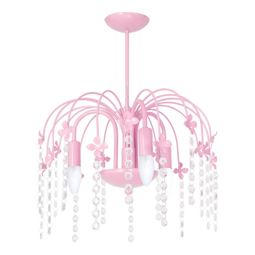 Hängande lampa KROPELKA 3xE14/60W/230V rosa