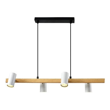 Hängande lampa XILO 4xGU10/25W/230V bok/vit