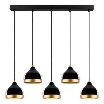 Hängande lampa YILDO 5xE27/40W/230V svart/guld