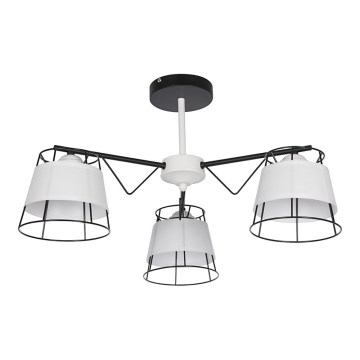 Hängande Ljuskrona 3xE27/60W/230V vit