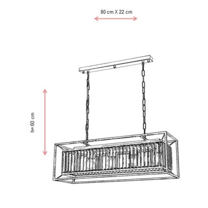Hängande ljuskrona CRYSTALLINE 4xE27/6W/230V, brons