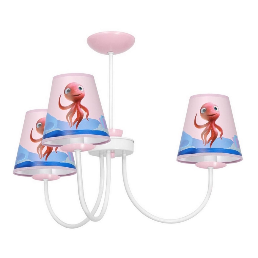 Hängande Ljuskrona för barn  OCTOPUS 3xE14/40W/230V