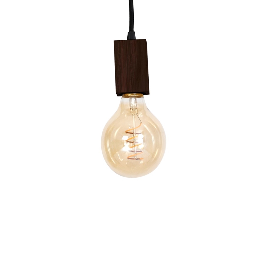 Hängande Ljuskrona JACK 5xE27/40W/230V brun trä