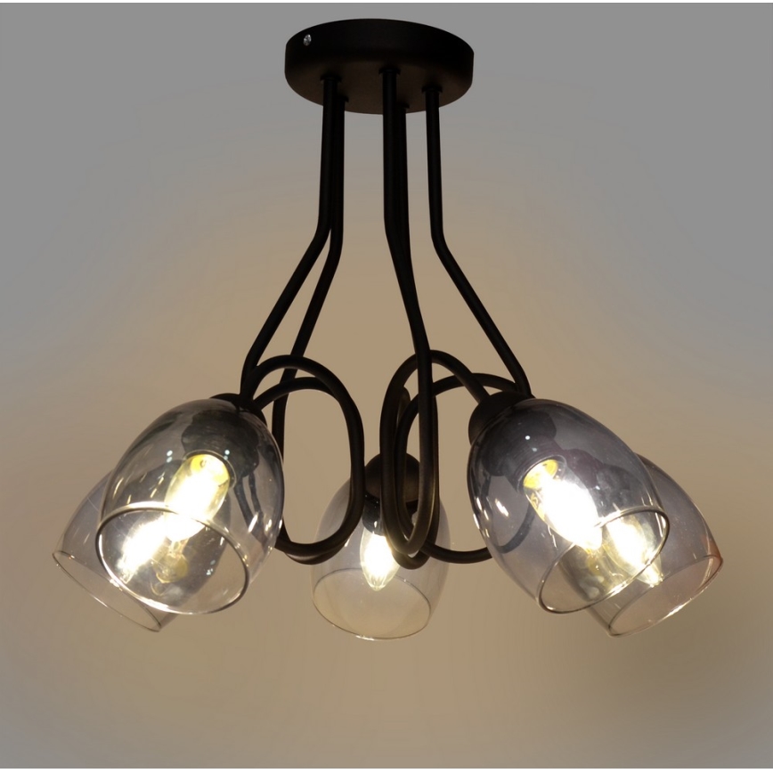 Hängande Ljuskrona MARIETTA 5xE27/15W/230V