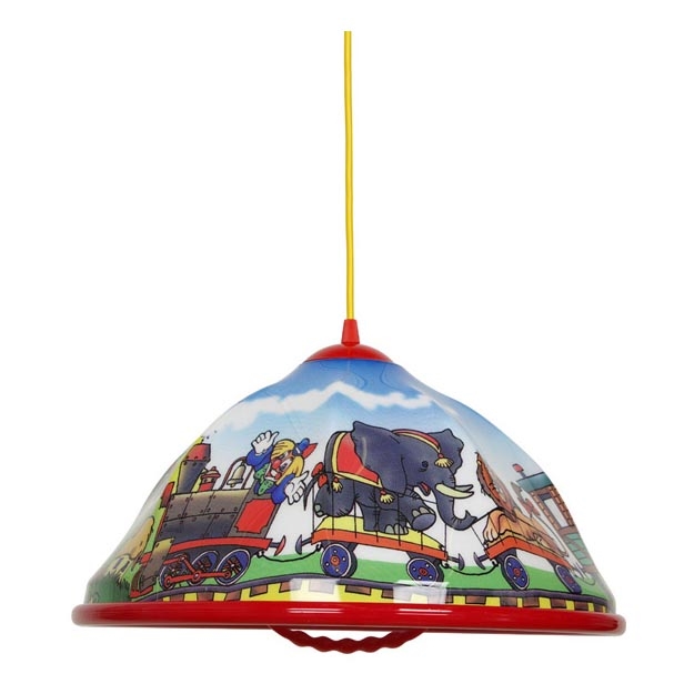 Hängande ljuskrona med textilsladd för barn AKRYL DZ 1xE27/15W cirkus/röd