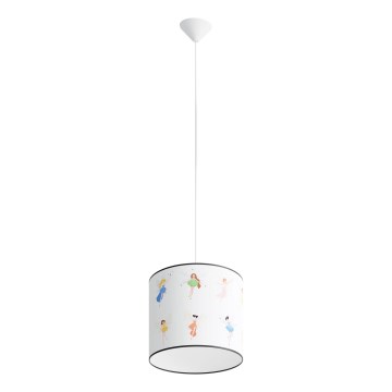 Hängande ljuskrona med textilsladd för barn FAIRY 1xE27/15W/230V diameter 30 cm älva