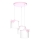 Hängande ljuskrona med textilsladd för barn SWEET 3xE27/15W/230V vit/rosa/fjäril