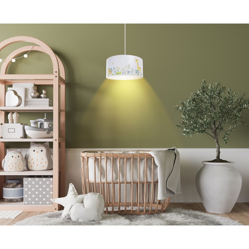 Hängande ljuskrona med textilsladd för barn SWEET DREAMS 1xE27/60W/230V diameter 30 cm