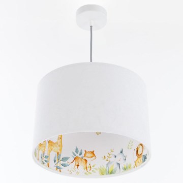 Hängande ljuskrona med textilsladd för barn SWEET DREAMS 1xE27/60W/230V diameter 30 cm