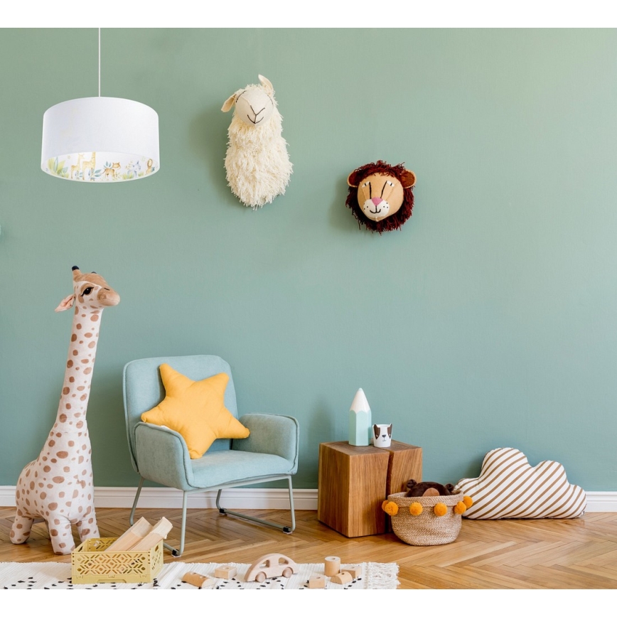 Hängande ljuskrona med textilsladd för barn SWEET DREAMS 1xE27/60W/230V diameter 30 cm
