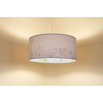 Hängande ljuskrona med textilsladd för barn SWEET DREAMS 1xE27/60W/230V diameter 30 cm
