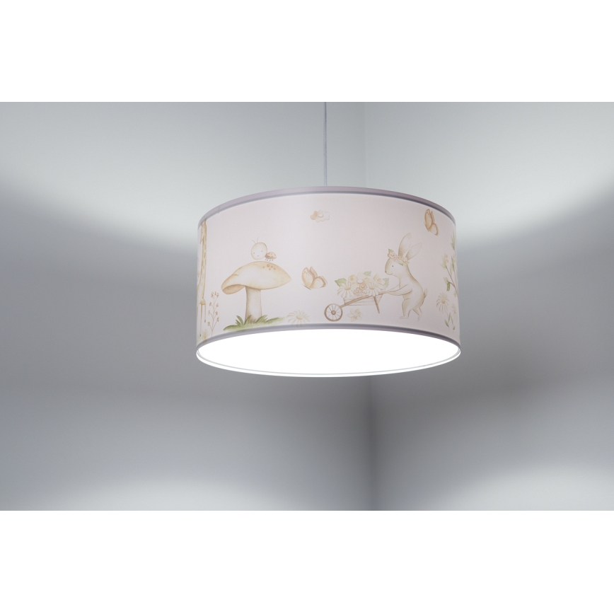Hängande ljuskrona med textilsladd för barn SWEET DREAMS 1xE27/60W/230V diameter 30 cm