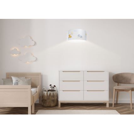 Hängande ljuskrona med textilsladd för barn SWEET DREAMS 1xE27/60W/230V diameter 30 cm