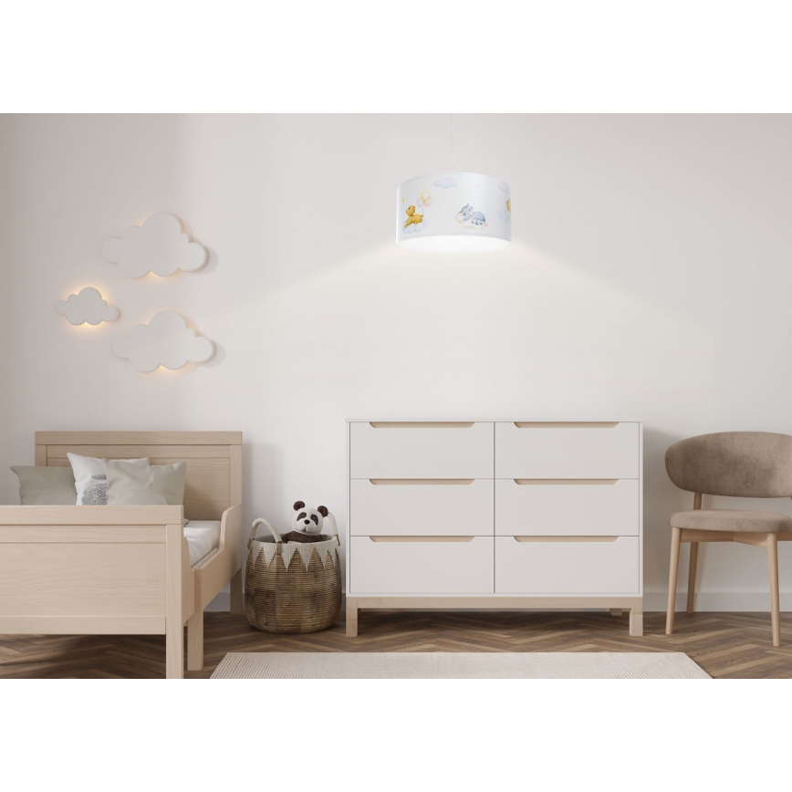 Hängande ljuskrona med textilsladd för barn SWEET DREAMS 1xE27/60W/230V diameter 30 cm