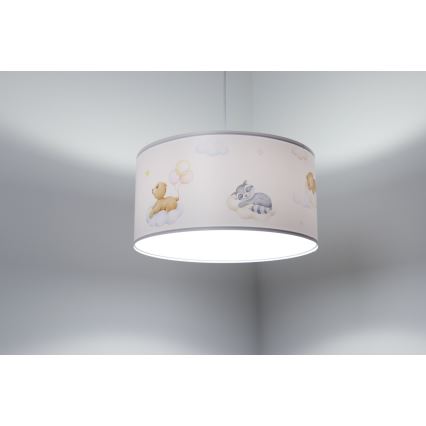 Hängande ljuskrona med textilsladd för barn SWEET DREAMS 1xE27/60W/230V diameter 30 cm