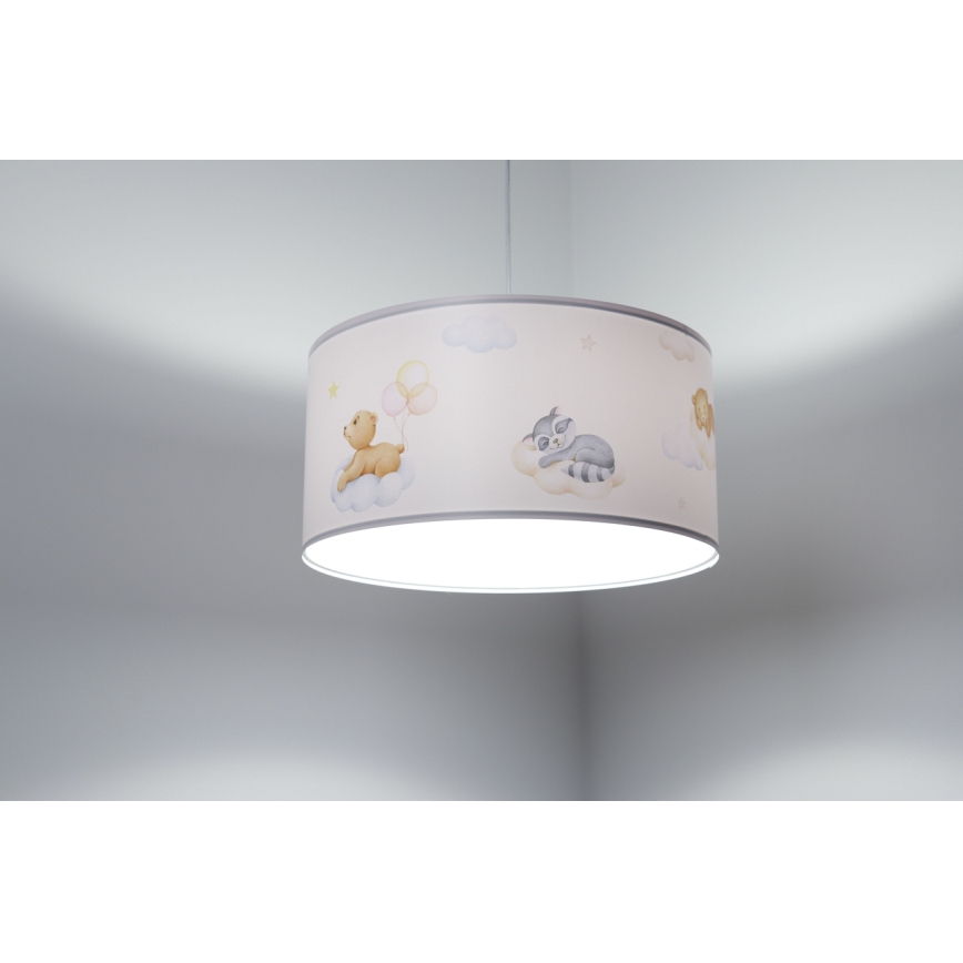 Hängande ljuskrona med textilsladd för barn SWEET DREAMS 1xE27/60W/230V diameter 30 cm
