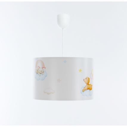 Hängande ljuskrona med textilsladd för barn SWEET DREAMS 1xE27/60W/230V diameter 30 cm