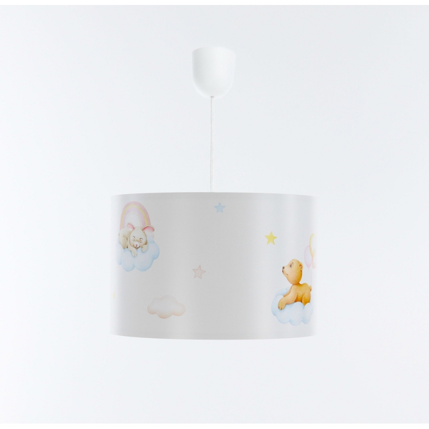 Hängande ljuskrona med textilsladd för barn SWEET DREAMS 1xE27/60W/230V diameter 30 cm