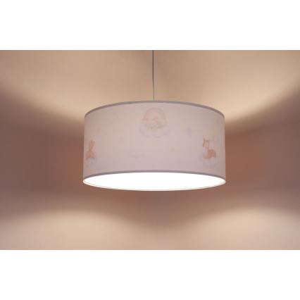 Hängande ljuskrona med textilsladd för barn SWEET DREAMS 1xE27/60W/230V diameter 30 cm