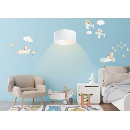 Hängande ljuskrona med textilsladd för barn SWEET DREAMS 1xE27/60W/230V diameter 30 cm
