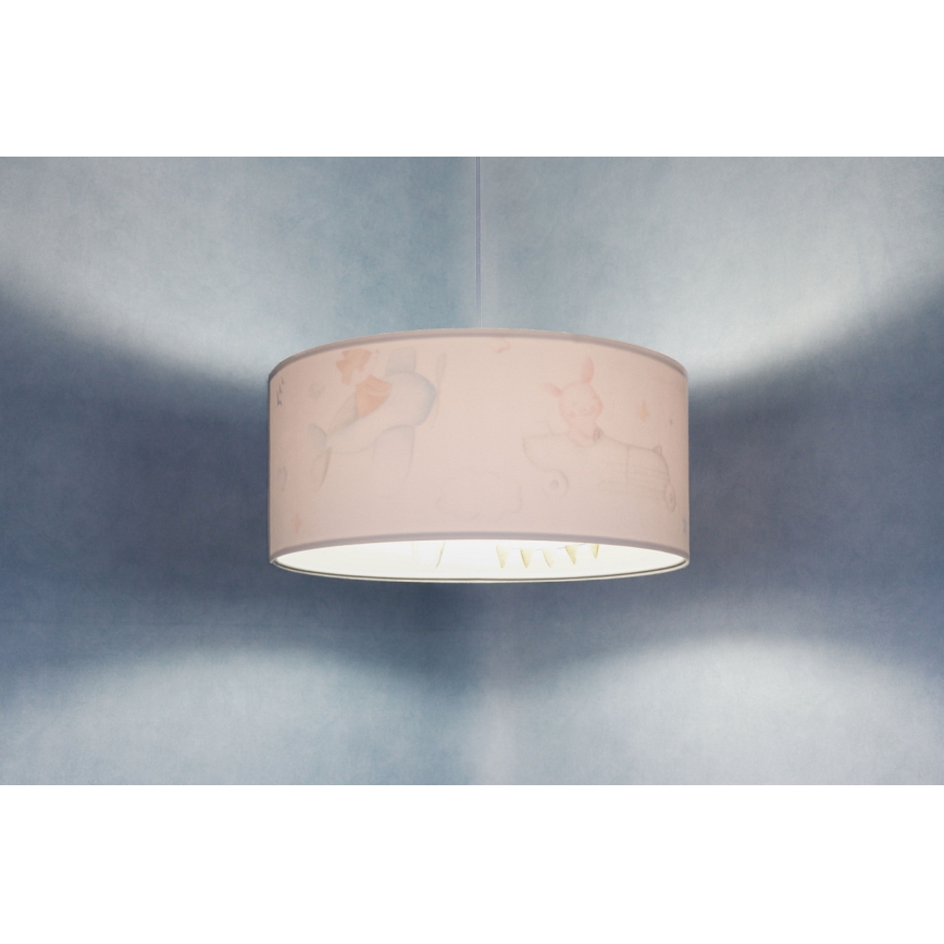 Hängande ljuskrona med textilsladd för barn SWEET DREAMS 1xE27/60W/230V diameter 30 cm