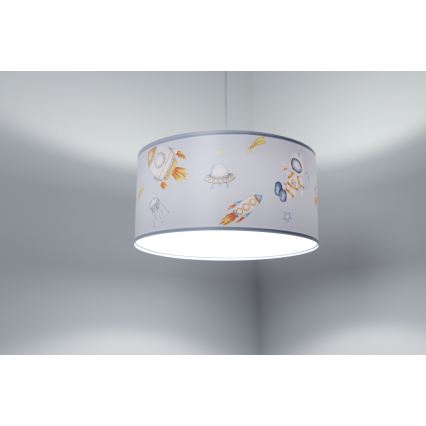 Hängande ljuskrona med textilsladd för barn SWEET DREAMS 1xE27/60W/230V diameter 30 cm