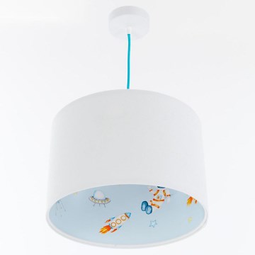 Hängande ljuskrona med textilsladd för barn SWEET DREAMS 1xE27/60W/230V diameter 30 cm