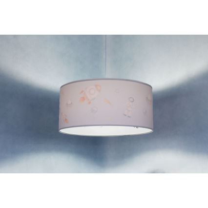 Hängande ljuskrona med textilsladd för barn SWEET DREAMS 1xE27/60W/230V diameter 30 cm
