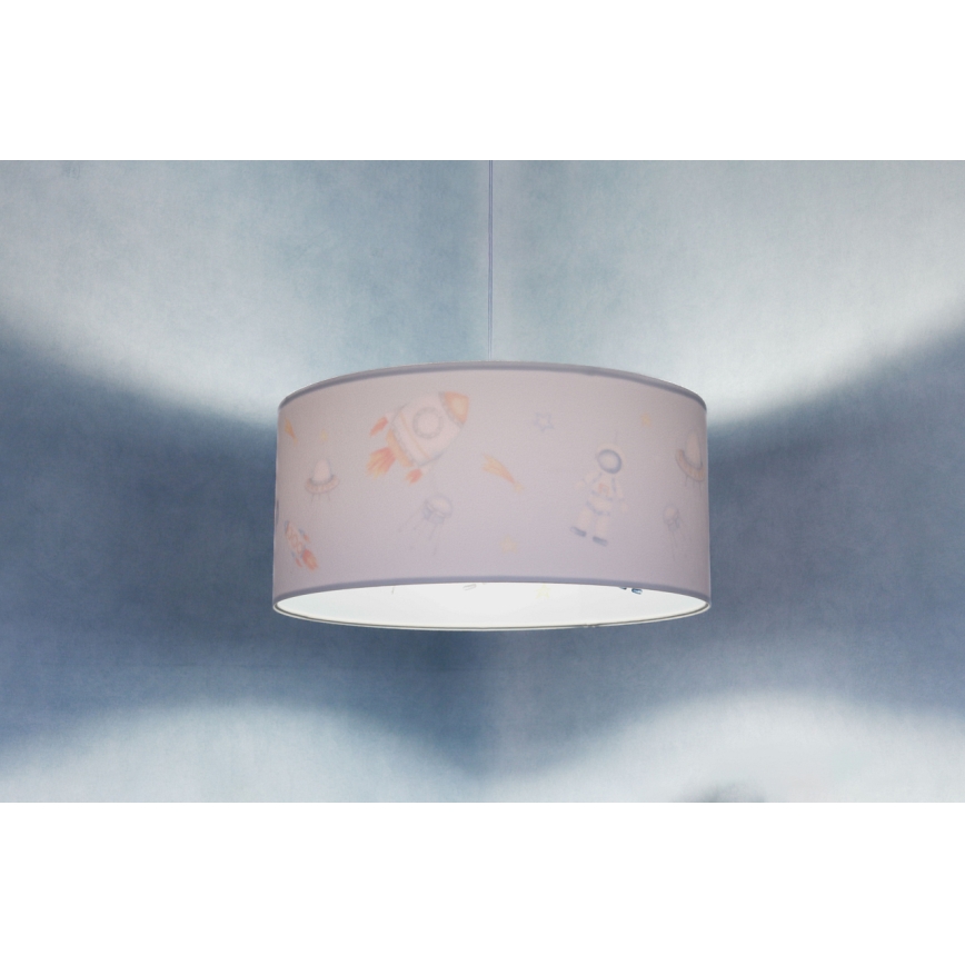 Hängande ljuskrona med textilsladd för barn SWEET DREAMS 1xE27/60W/230V diameter 30 cm