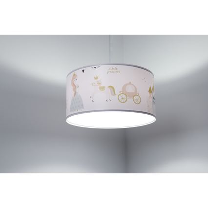 Hängande ljuskrona med textilsladd för barn SWEET DREAMS 1xE27/60W/230V diameter 30 cm