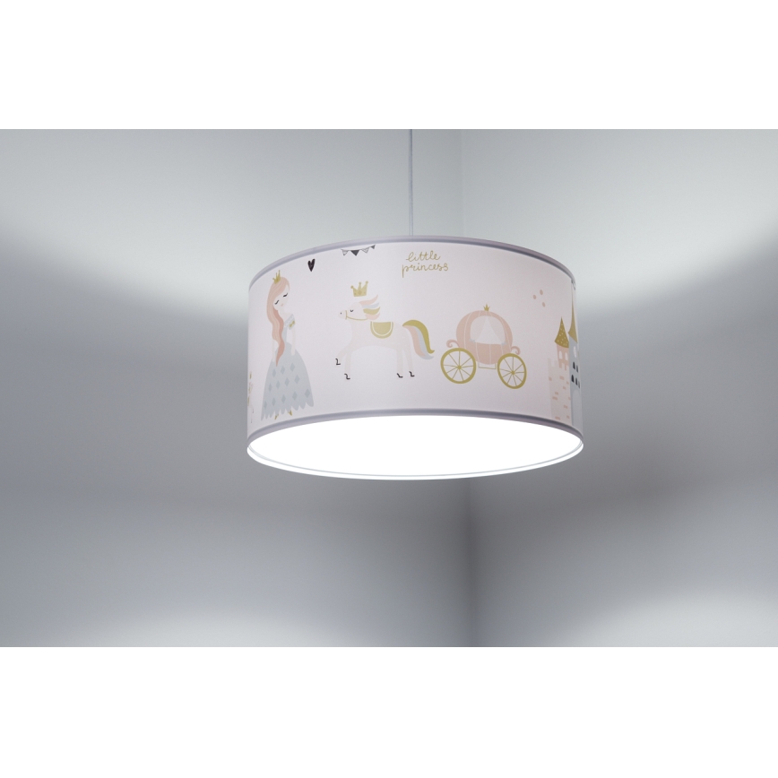 Hängande ljuskrona med textilsladd för barn SWEET DREAMS 1xE27/60W/230V diameter 30 cm