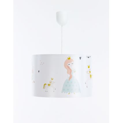 Hängande ljuskrona med textilsladd för barn SWEET DREAMS 1xE27/60W/230V diameter 30 cm