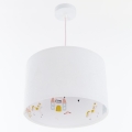 Hängande ljuskrona med textilsladd för barn SWEET DREAMS 1xE27/60W/230V diameter 30 cm