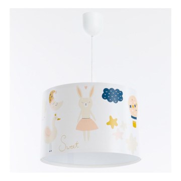 Hängande ljuskrona med textilsladd för barn SWEET DREAMS 1xE27/60W/230V diameter 30 cm