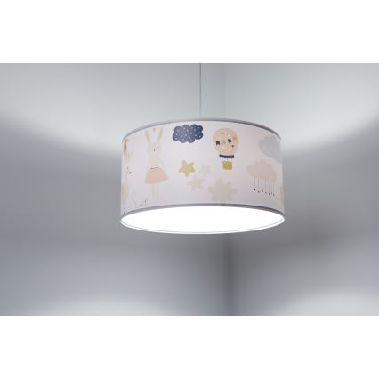 Hängande ljuskrona med textilsladd för barn SWEET DREAMS 1xE27/60W/230V diameter 30 cm