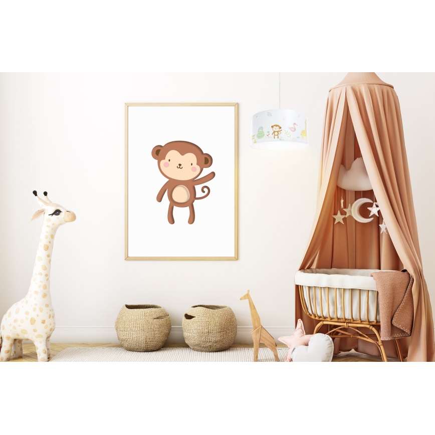 Hängande ljuskrona med textilsladd för barn SWEET DREAMS 1xE27/60W/230V diameter 30 cm