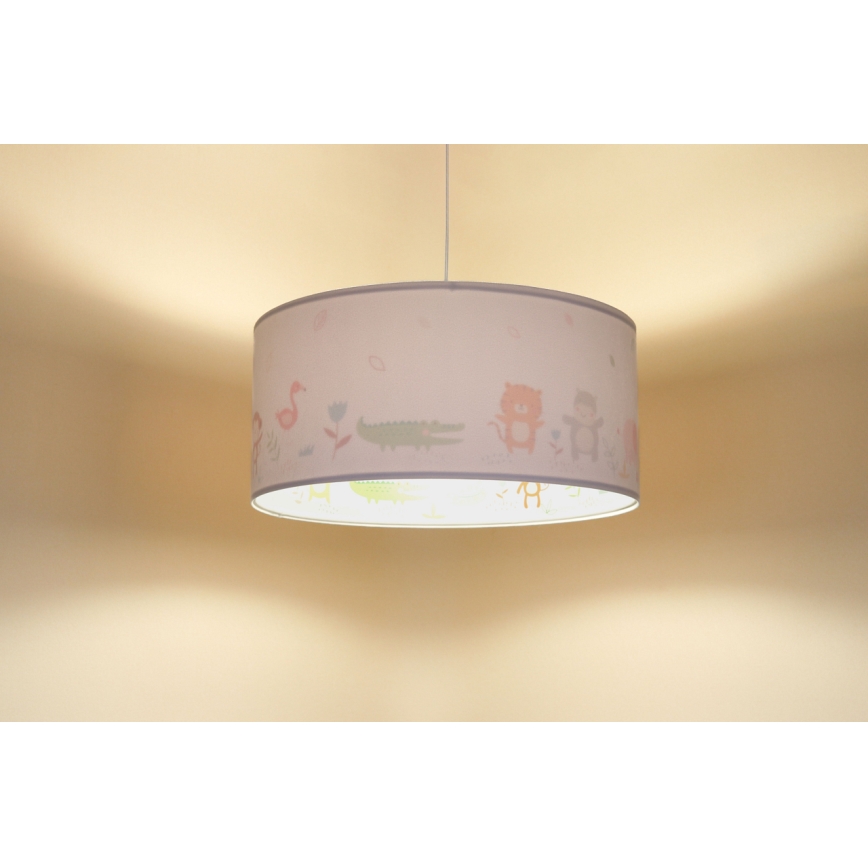Hängande ljuskrona med textilsladd för barn SWEET DREAMS 1xE27/60W/230V diameter 30 cm